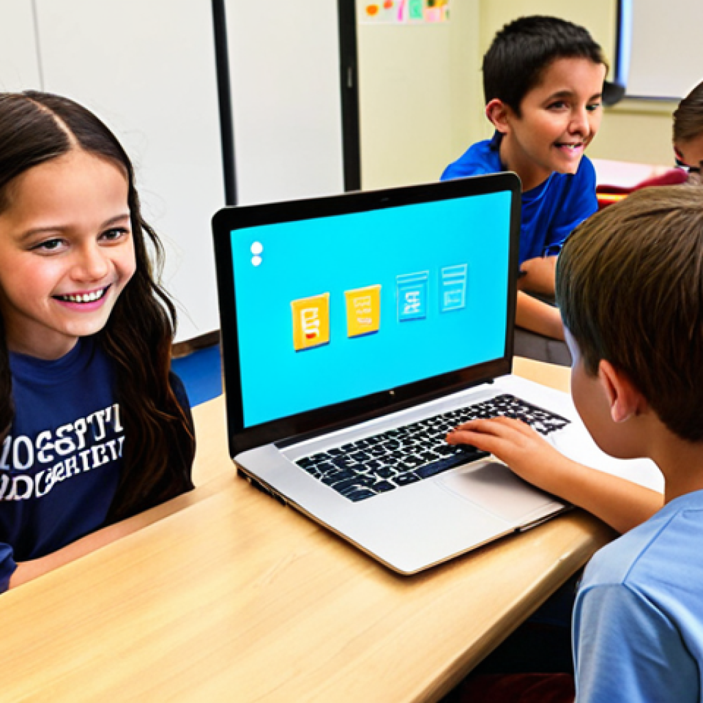 An inspiring coding mentor, with a warm and approachable demeanor, guides a diverse group of enthusiastic children and teenagers in a bright, modern classroom. Students are actively engaged with laptops and holographic screens displaying vibrant lines of code, interactive game designs, and problem-solving interfaces. The atmosphere emphasizes hands-on learning, creativity, and the joy of discovery in a digital education environment. Soft, futuristic lighting, dynamic composition. Digital art, high detail, vibrant colors, inspiring.