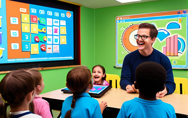 The Art of Simplified Programming for Children**
A vibrant and modern classroom scene, filled with natural light. A charismatic male teacher, with a friendly expression, guides a diverse group of elementary school-aged children who are joyfully interacting with tablets and large interactive screens. The screens display colorful, intuitive visual programming interfaces, where complex code is represented by playful game characters, animated story elements, and simple, tangible metaphors like "variable boxes" and "loop gears." Abstract light trails and visual effects emanate from the screens, symbolizing the spark of understanding and creativity. The children's faces are lit with curiosity and excitement, highlighting the transformation of learning into an engaging adventure. The overall atmosphere is warm, inspiring, and full of potential.
2. **Prompt for