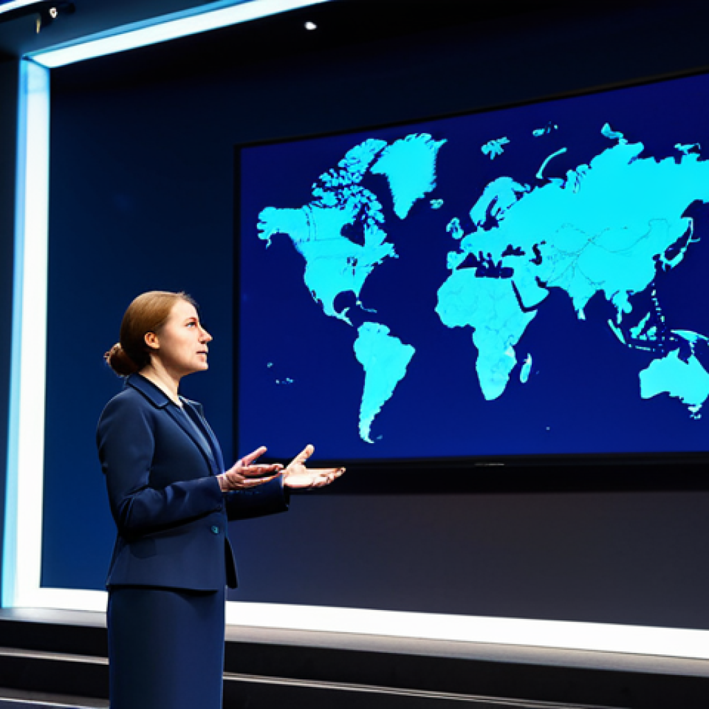 Tech Conference Speaker**
"A professional female speaker delivering a presentation at a modern tech conference in Moscow. She is wearing a stylish, modest business suit in dark blue, and the backdrop features a large screen displaying complex code. The audience is diverse and engaged. Safe for work, appropriate content, fully clothed, professional, perfect anatomy, natural proportions, well-formed hands, proper finger count, high-resolution, realistic lighting, family-friendly."
**