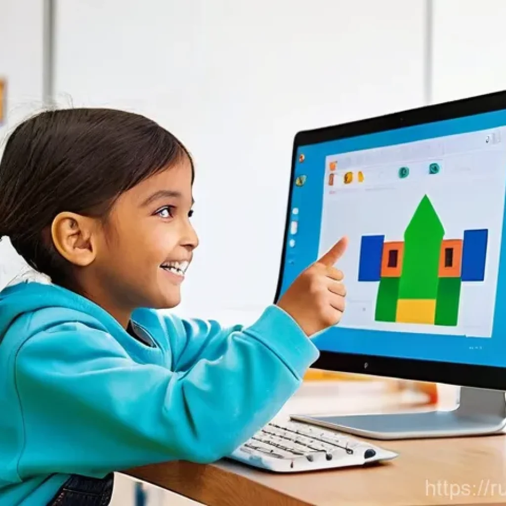 코딩교육지도사와 국제적인 교육 트렌드 - **Prompt for Children's Coding Class (Age 6-10):**
"A vibrant and cheerful coding classroom fill...