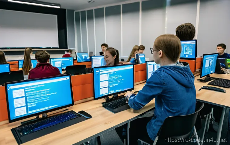 코딩교육지도사 자격증 시험장 후기 - **Dynamic Russian Coding Classroom**
"A vibrant and modern classroom setting in a bustling Russi...
