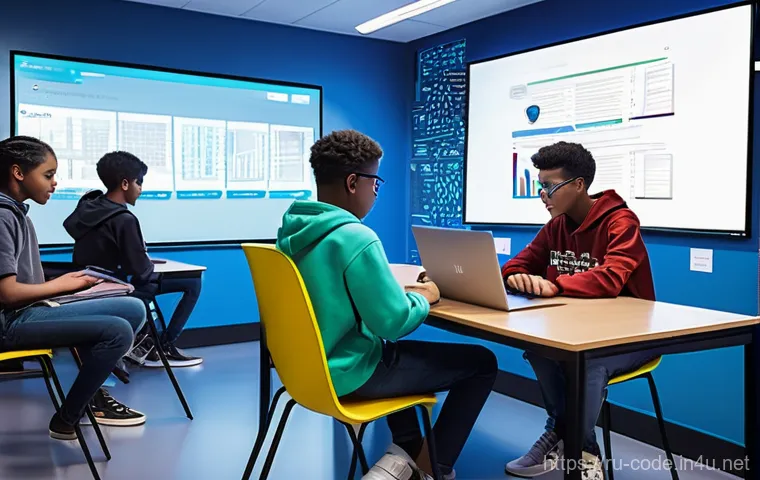 코딩교육지도사와 학습 자료 설계 사례 - **Prompt 1: "The First Spark of Code Discovery"**
    A vibrant, medium shot image of a diverse grou...